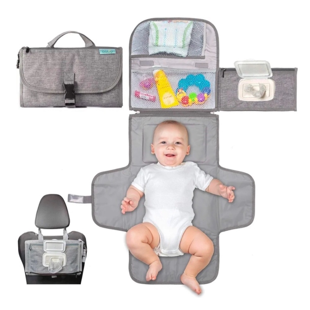 NWOT Kopi Baby Portable Gray Diaper Changing Station Pad